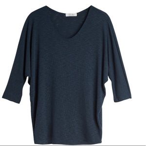 Navy 3/4 Sleeve Dolman knit top